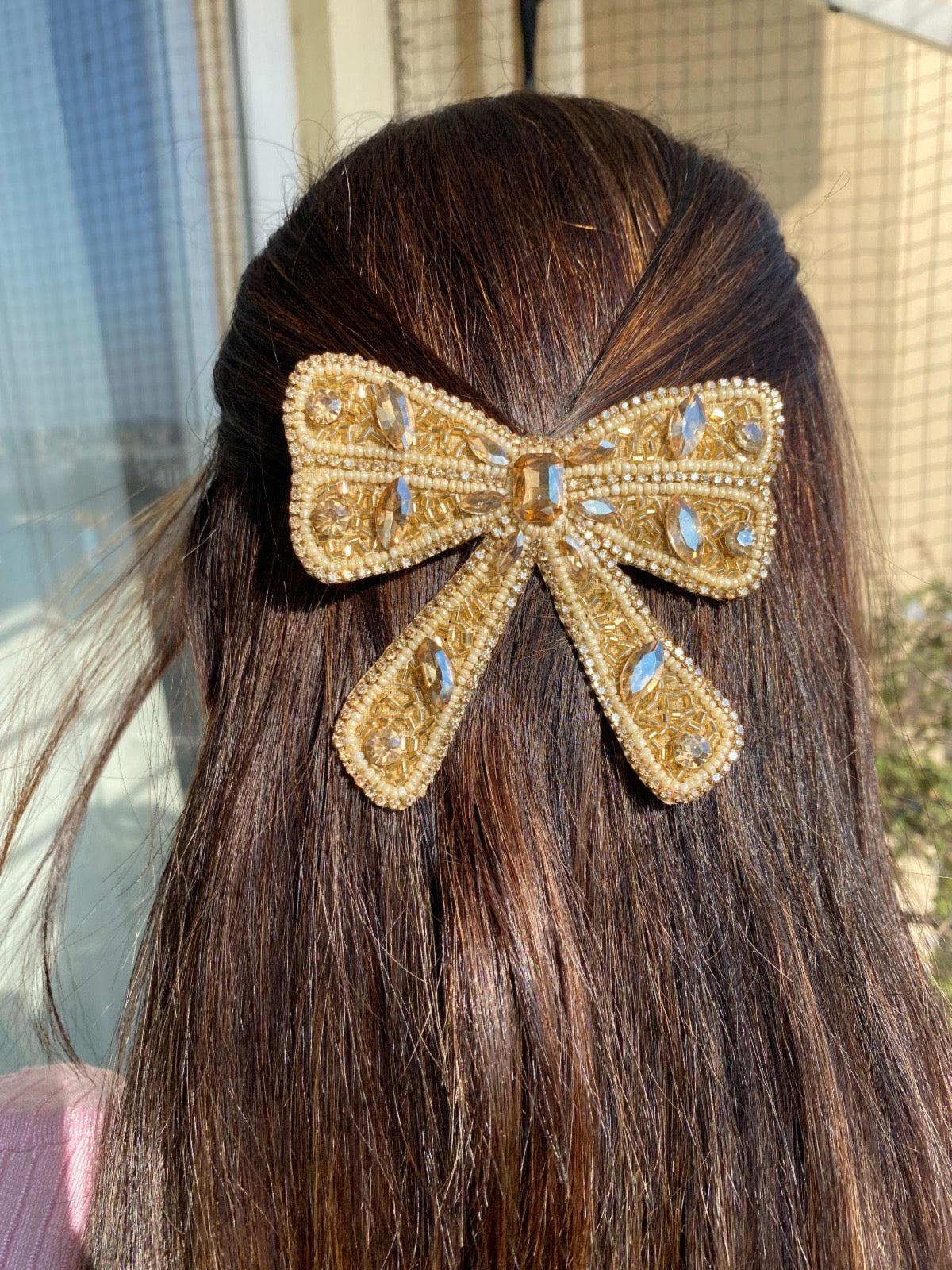 Rhinestone Bow - Handmade