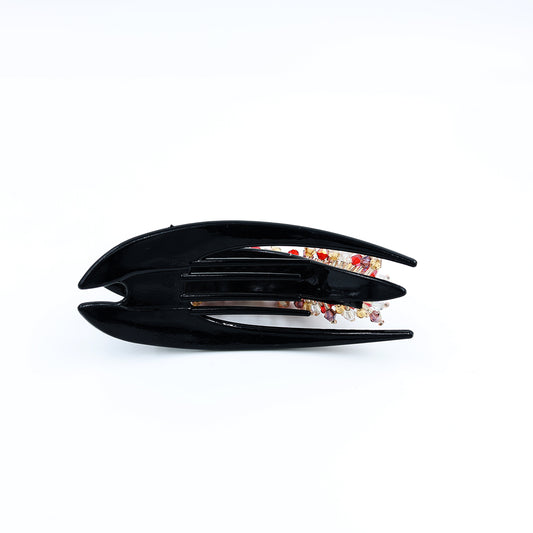 PREMIUM SLIDING HAIR CLUTCH / BUN CLIP WITH CRYSTAL WORK