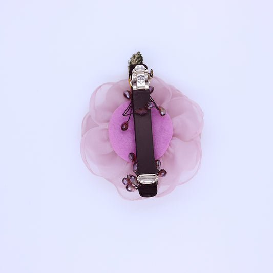 Flower Handmade Backpin - Light Pink/ Lavender shade