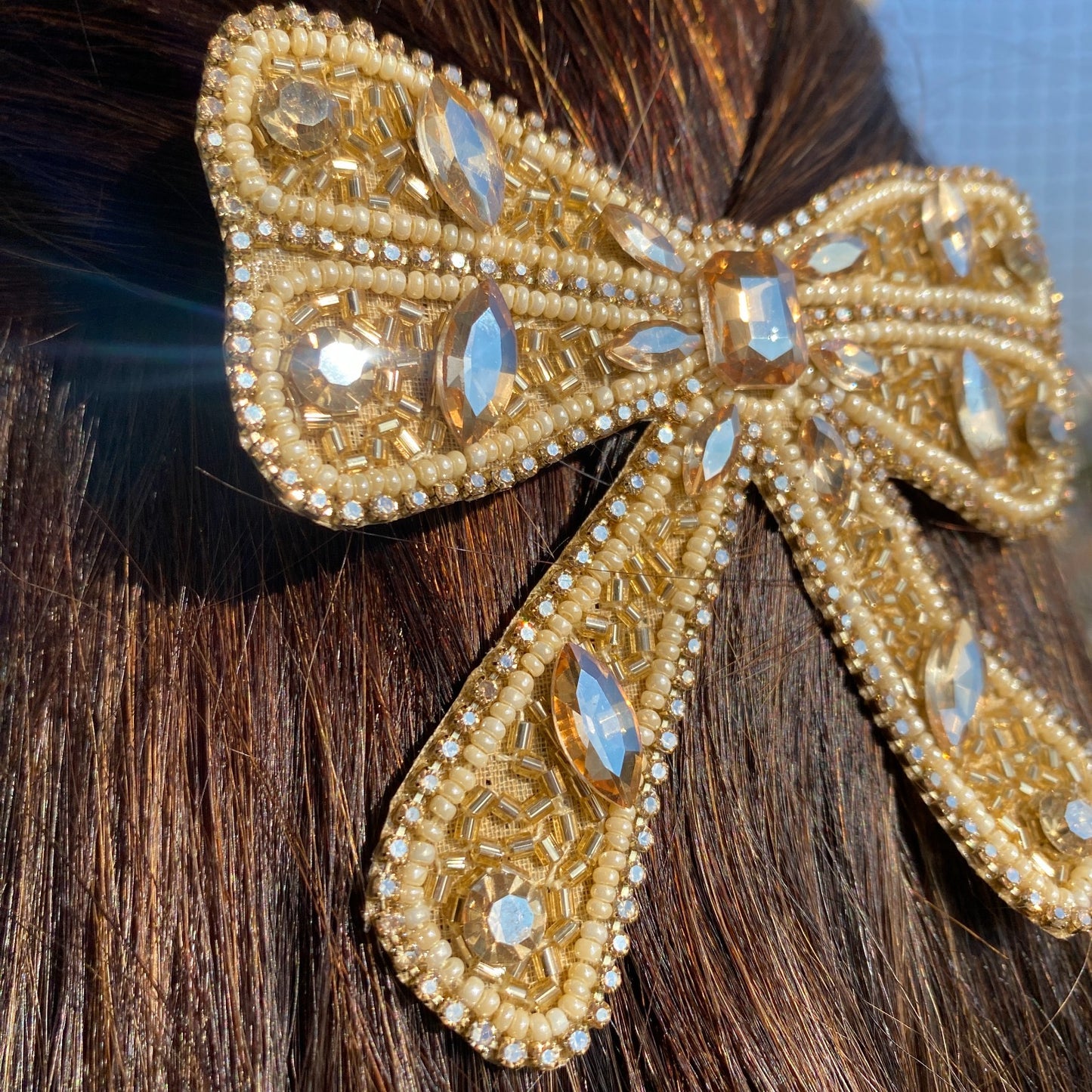 Rhinestone Bow - Handmade