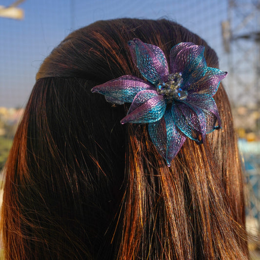 Floral Net Backpin - Handmade Exclusive