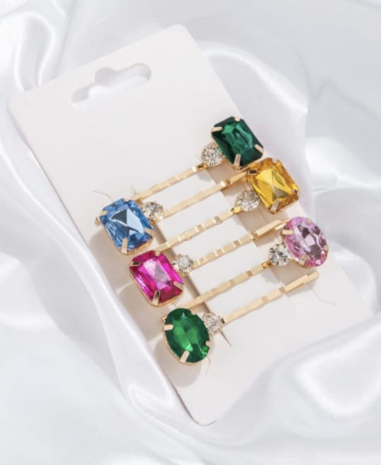 Premium Bobby Hair Pin Set of 6 - Multicolour