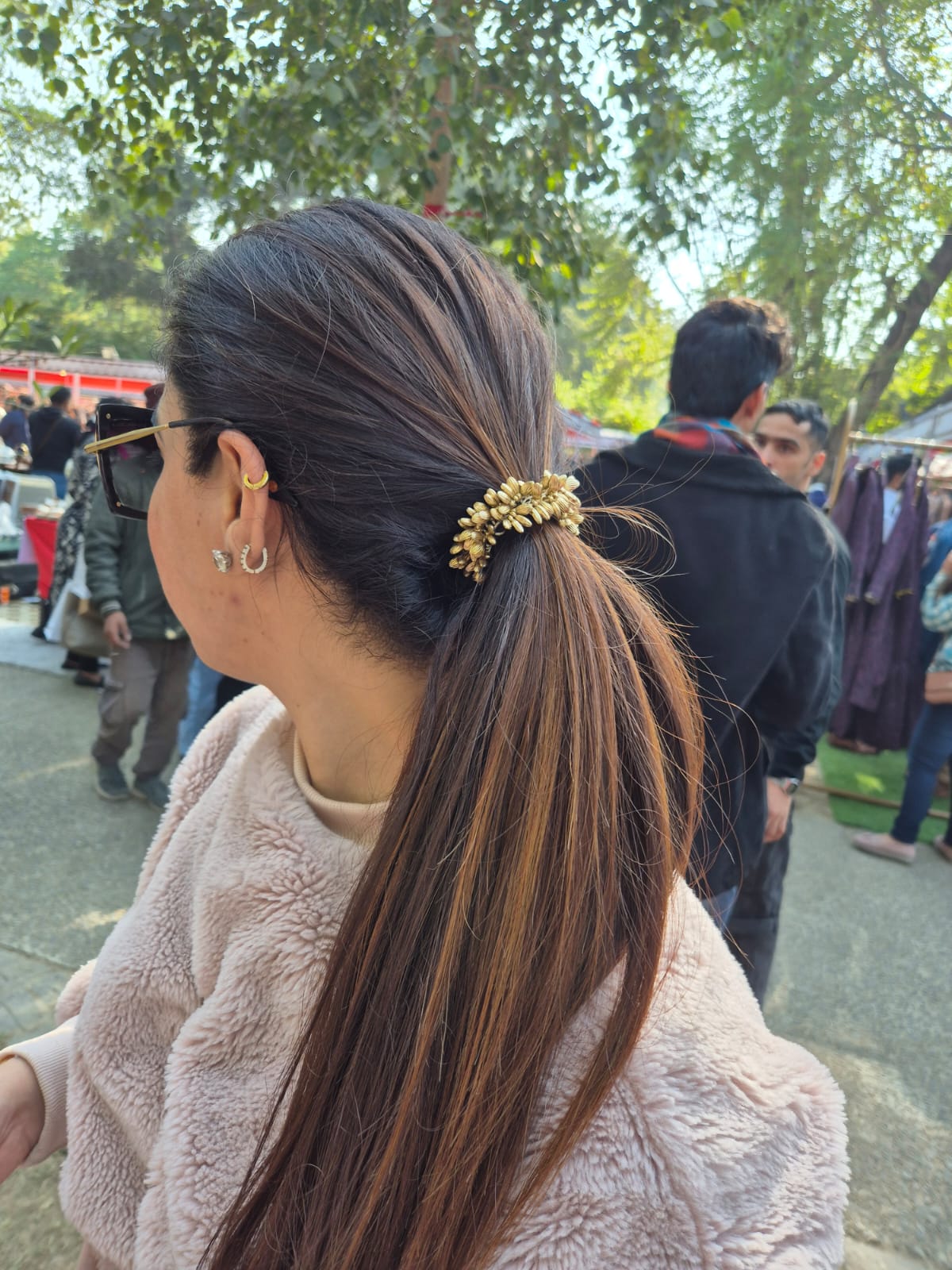 WHEAT CRYSTAL BRACELET/RUBBERBAND