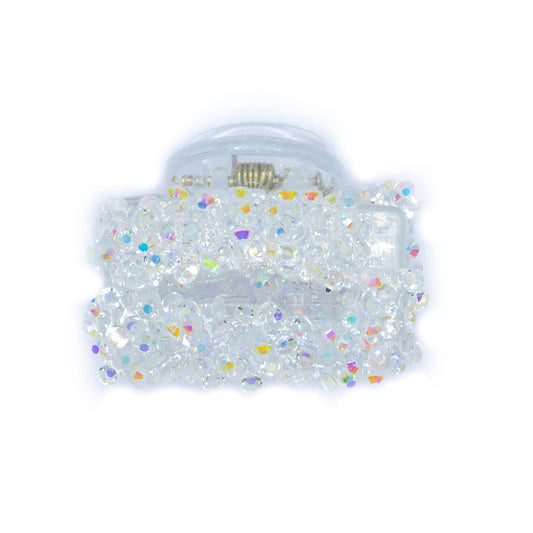 Cluster Glitter Clutch White