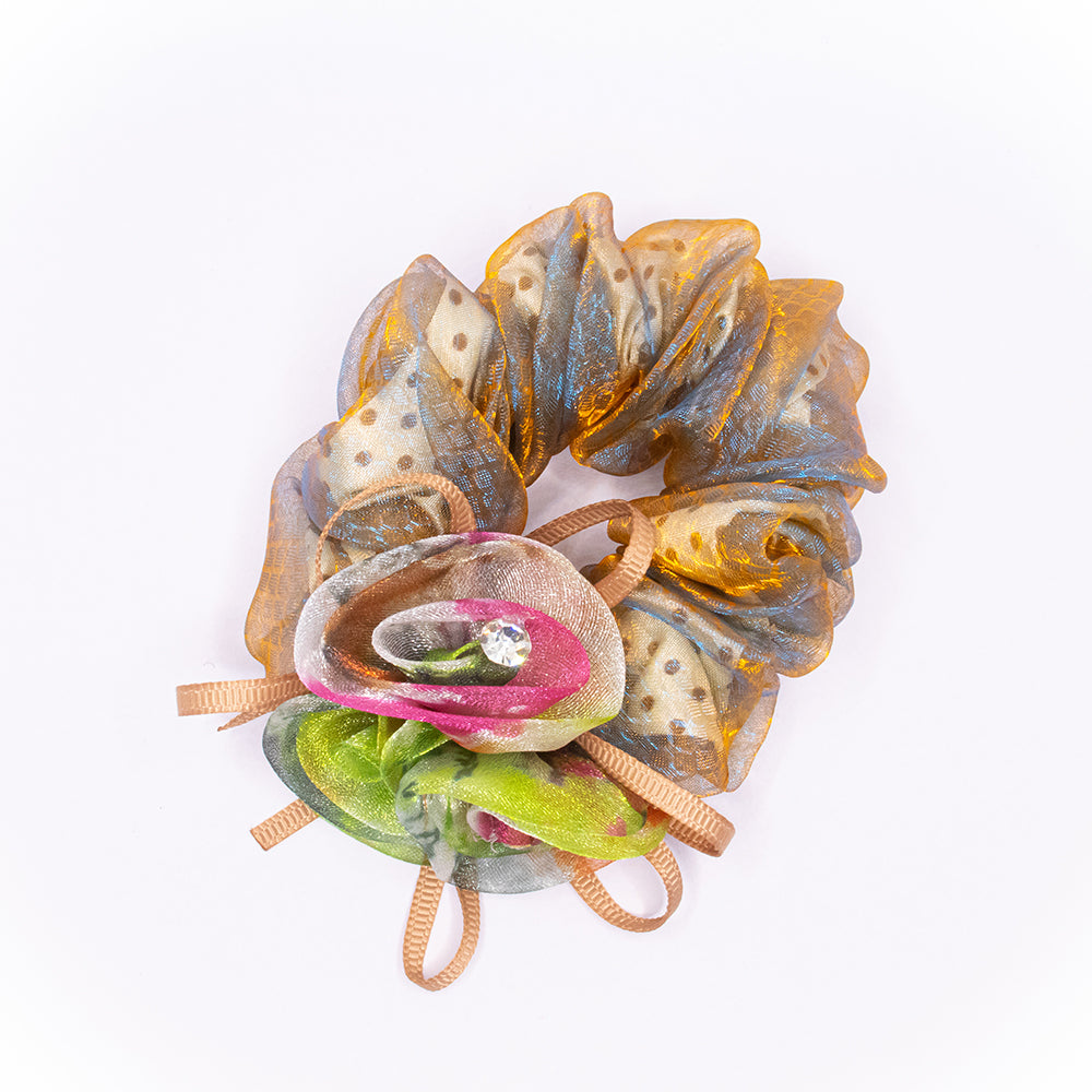 FLORAL HAIR SCRUNCHIE - MULTICOLOUR ROSE