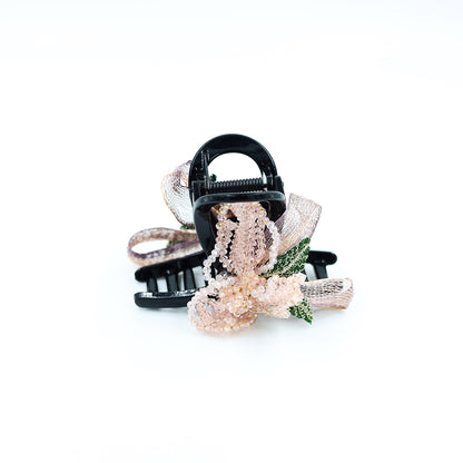 PREMIUM HAIR CLUTCH - WITH HANDMADE NET AND CRYSTAL WORK
