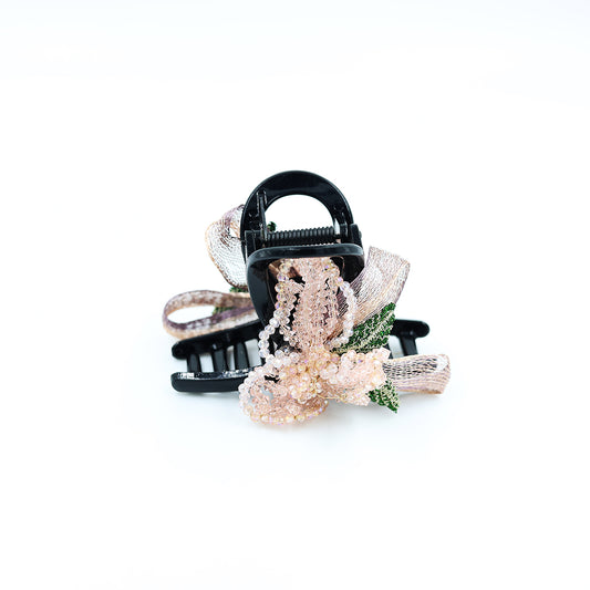 PREMIUM HAIR CLUTCH - WITH HANDMADE NET AND CRYSTAL WORK