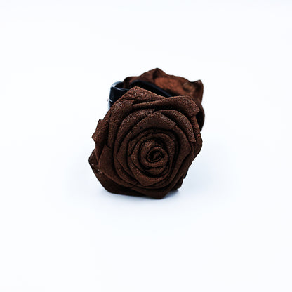 HAIR CLUTCH  FLORAL BROWN