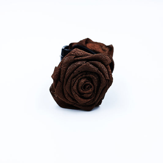 HAIR CLUTCH  FLORAL BROWN