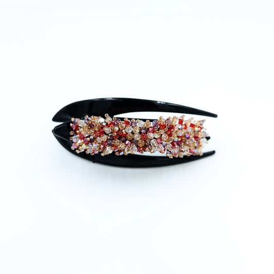 PREMIUM SLIDING HAIR CLUTCH / BUN CLIP WITH CRYSTAL WORK