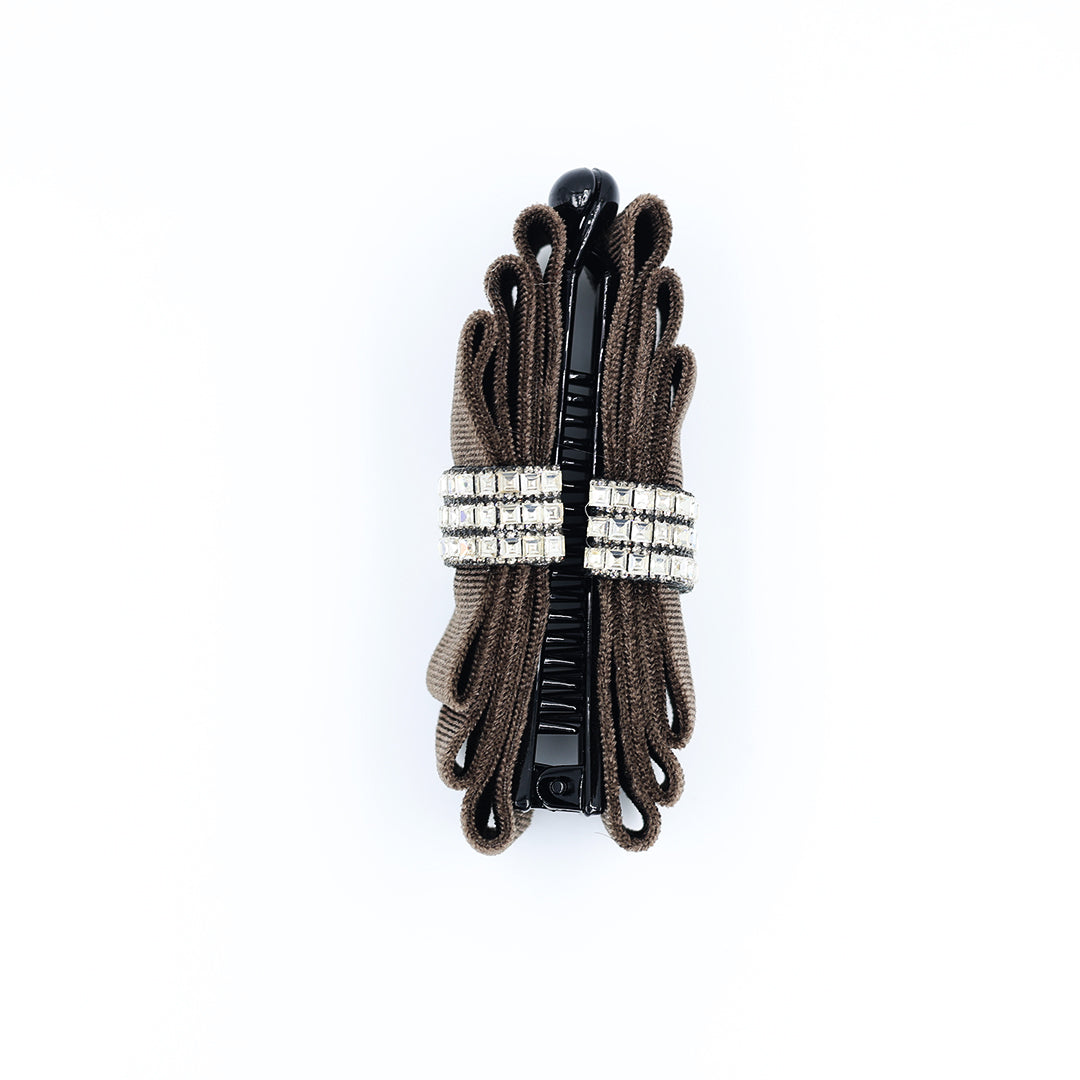 Banana Clip With Velvet and Stone Work