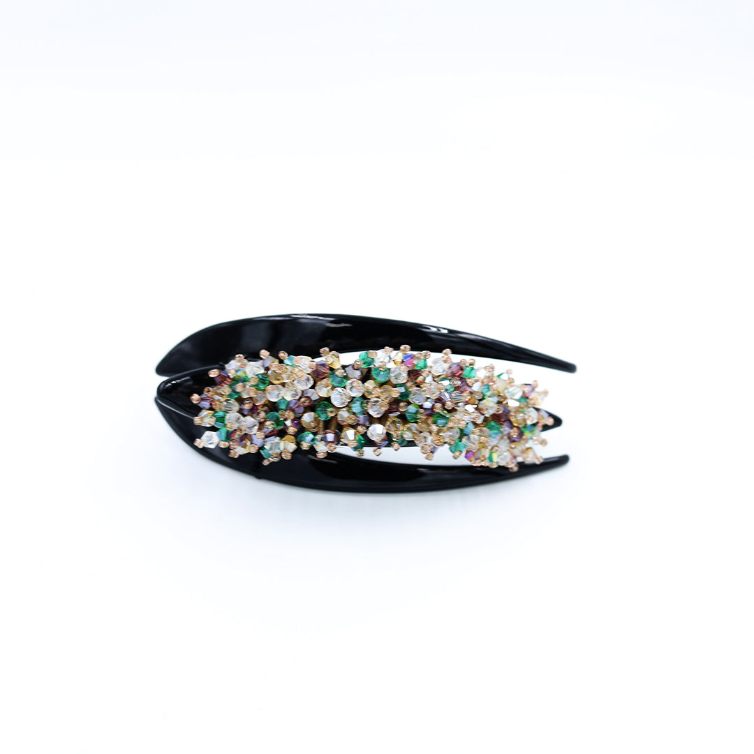 PREMIUM SLIDING HAIR CLUTCH / BUN CLIP WITH CRYSTAL WORK