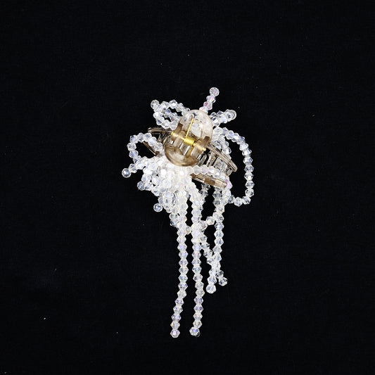 PREMIUM WHITE CRYSTAL HAIR CLUTCH