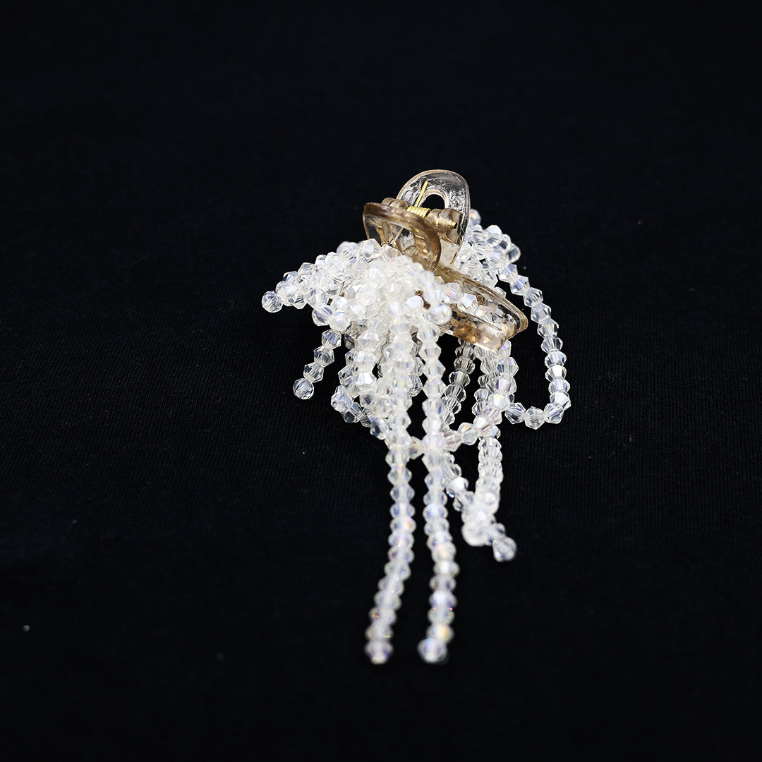 PREMIUM WHITE CRYSTAL HAIR CLUTCH