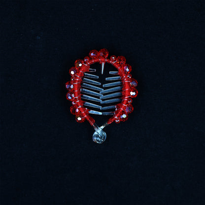 PREMIUM RED CRYSTAL BUN CLIP WITH WORK