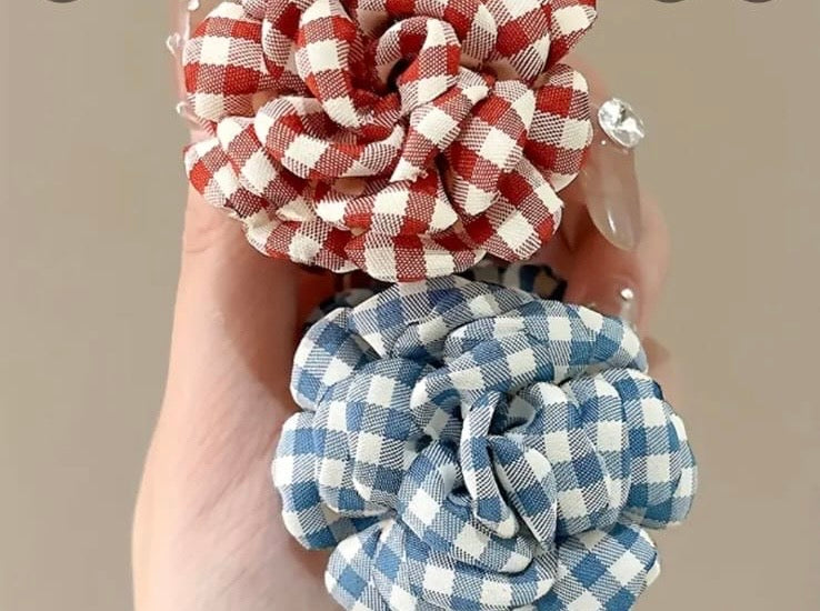 Premium Hair Clutch -Fabric Checkered
