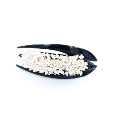 PREMIUM SLIDING HAIR CLUTCH / BUN CLIP WITH PEARL WORK