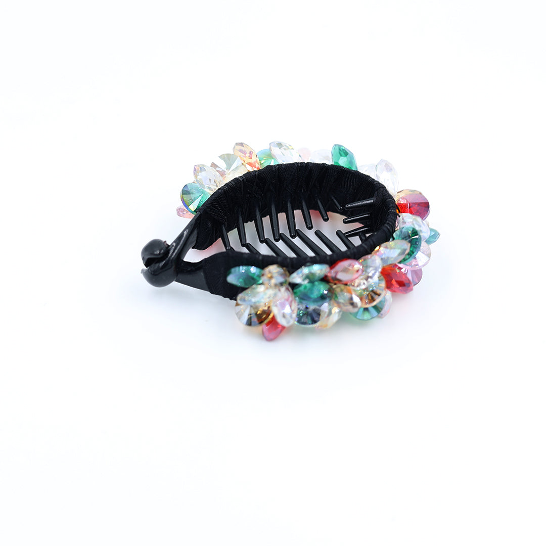 PREMIUM BUN CLIP WITH WORK - MULTICOLOUR CRYSTAL