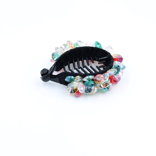 PREMIUM BUN CLIP WITH WORK - MULTICOLOUR CRYSTAL