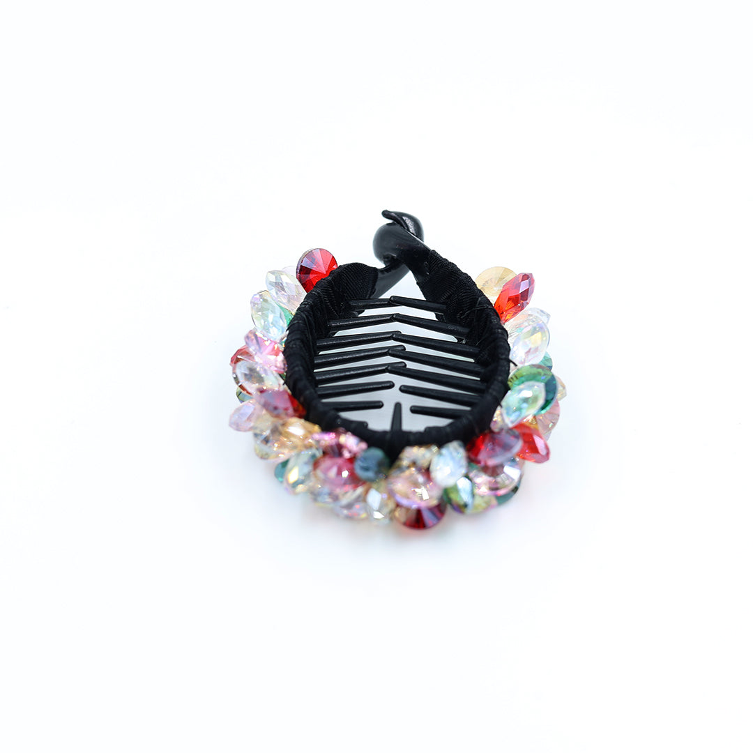 PREMIUM BUN CLIP WITH WORK - MULTICOLOUR CRYSTAL