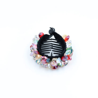 PREMIUM BUN CLIP WITH WORK - MULTICOLOUR CRYSTAL