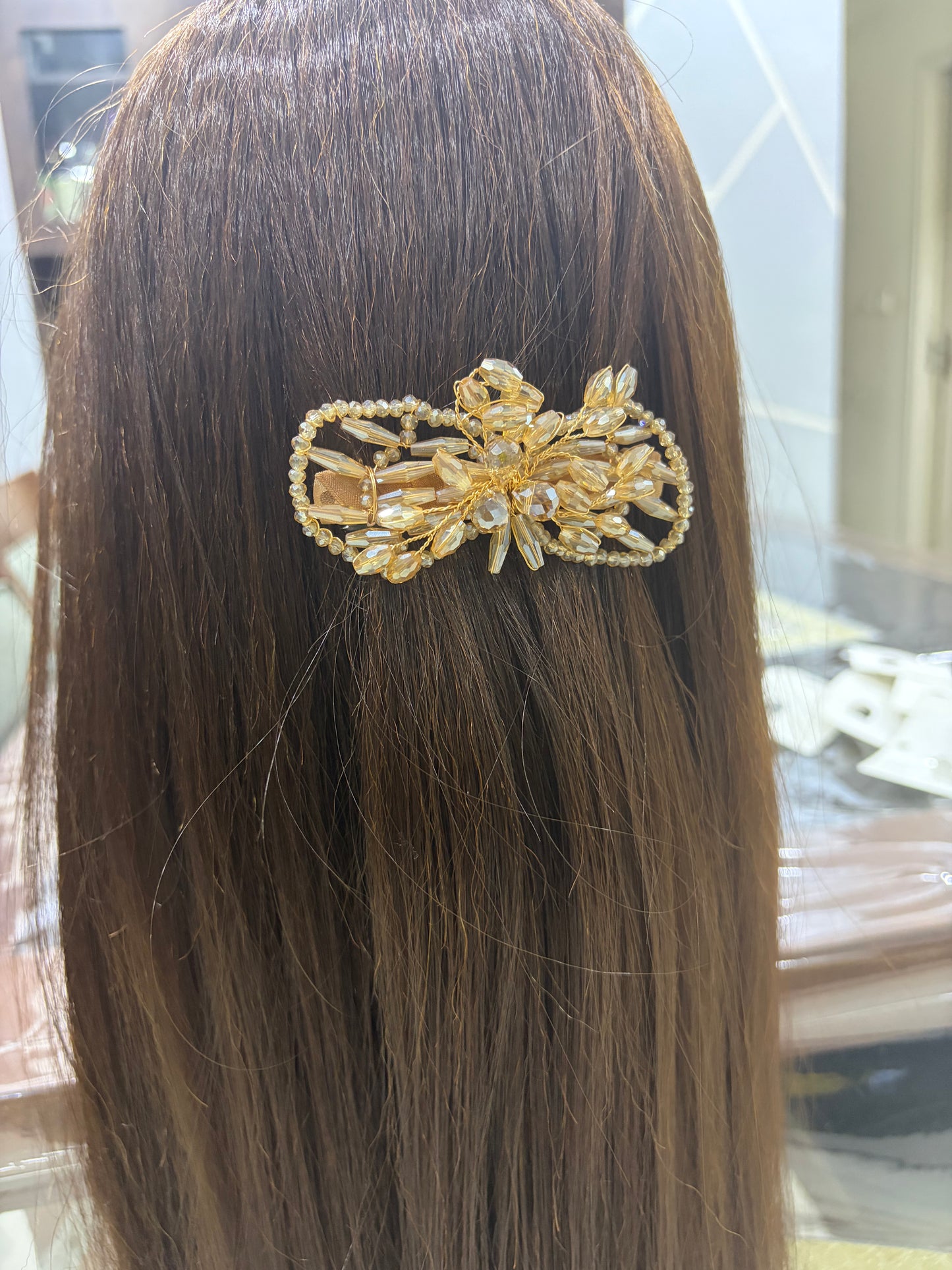 Premium Crystal Stone Work Back Pin