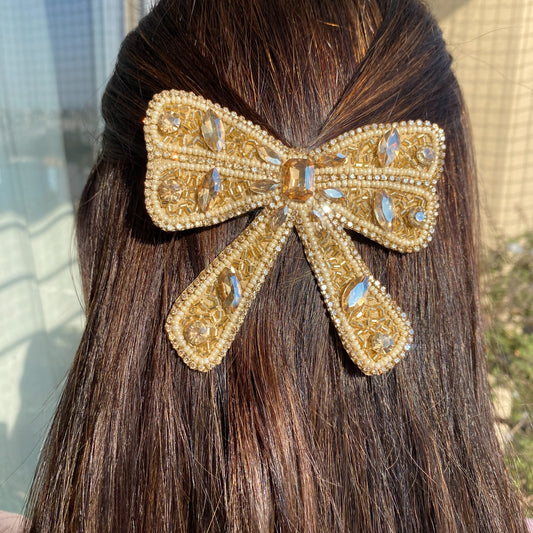 Rhinestone Bow - Handmade