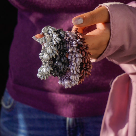 WHEAT CRYSTAL SCRUNCHIE / BRACELET