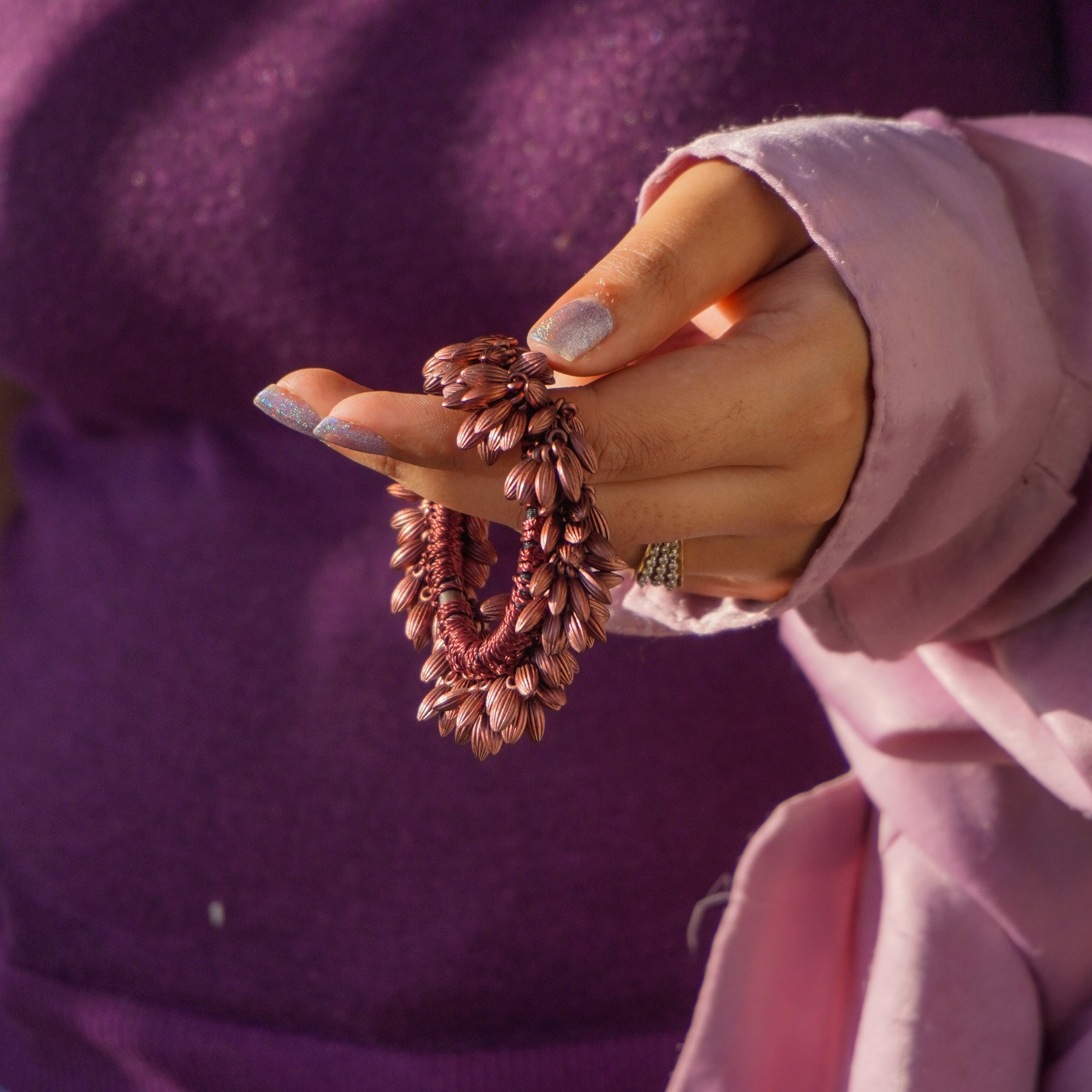 WHEAT CRYSTAL SCRUNCHIE / BRACELET
