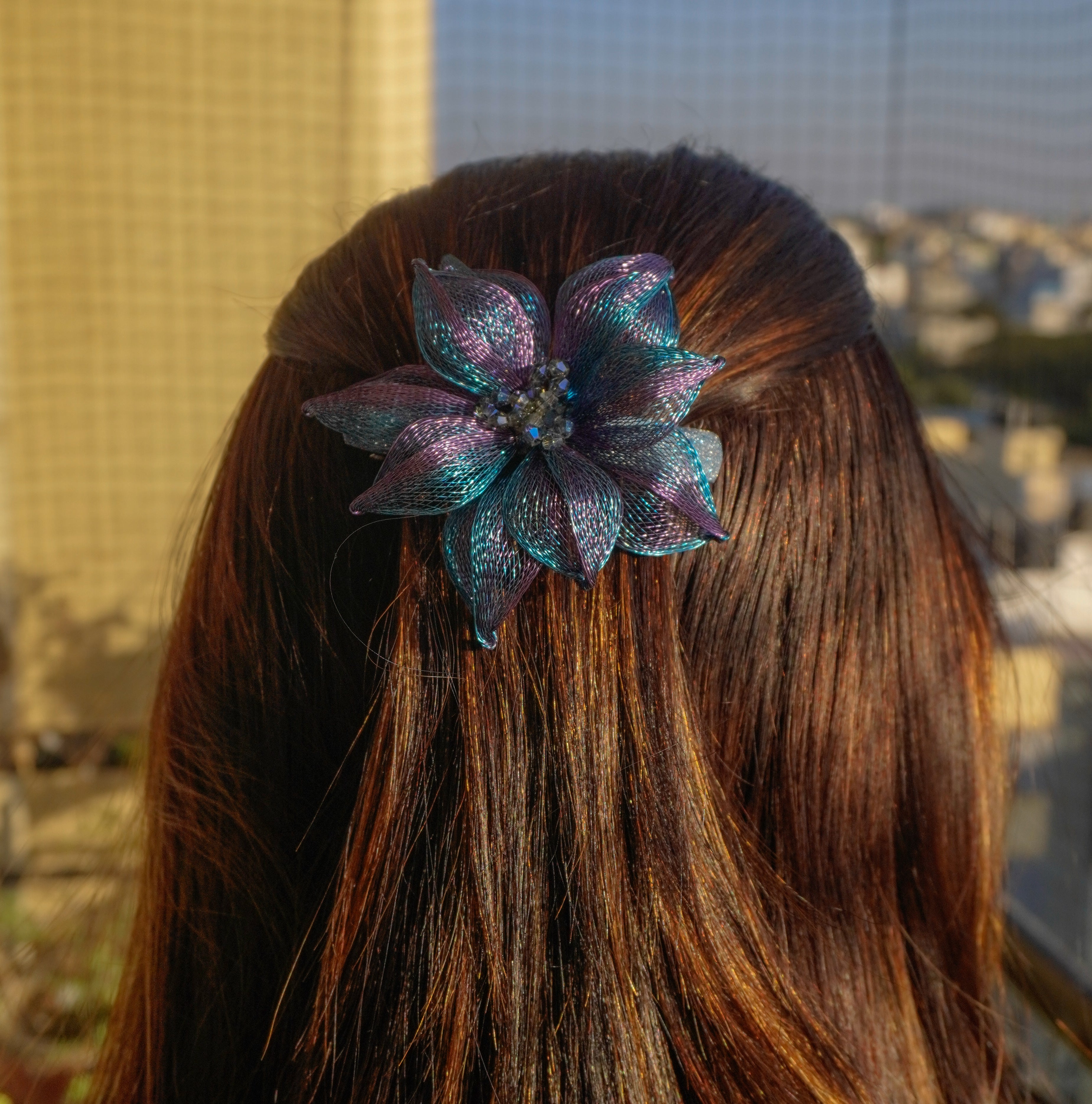 Floral Net Backpin - Handmade Exclusive