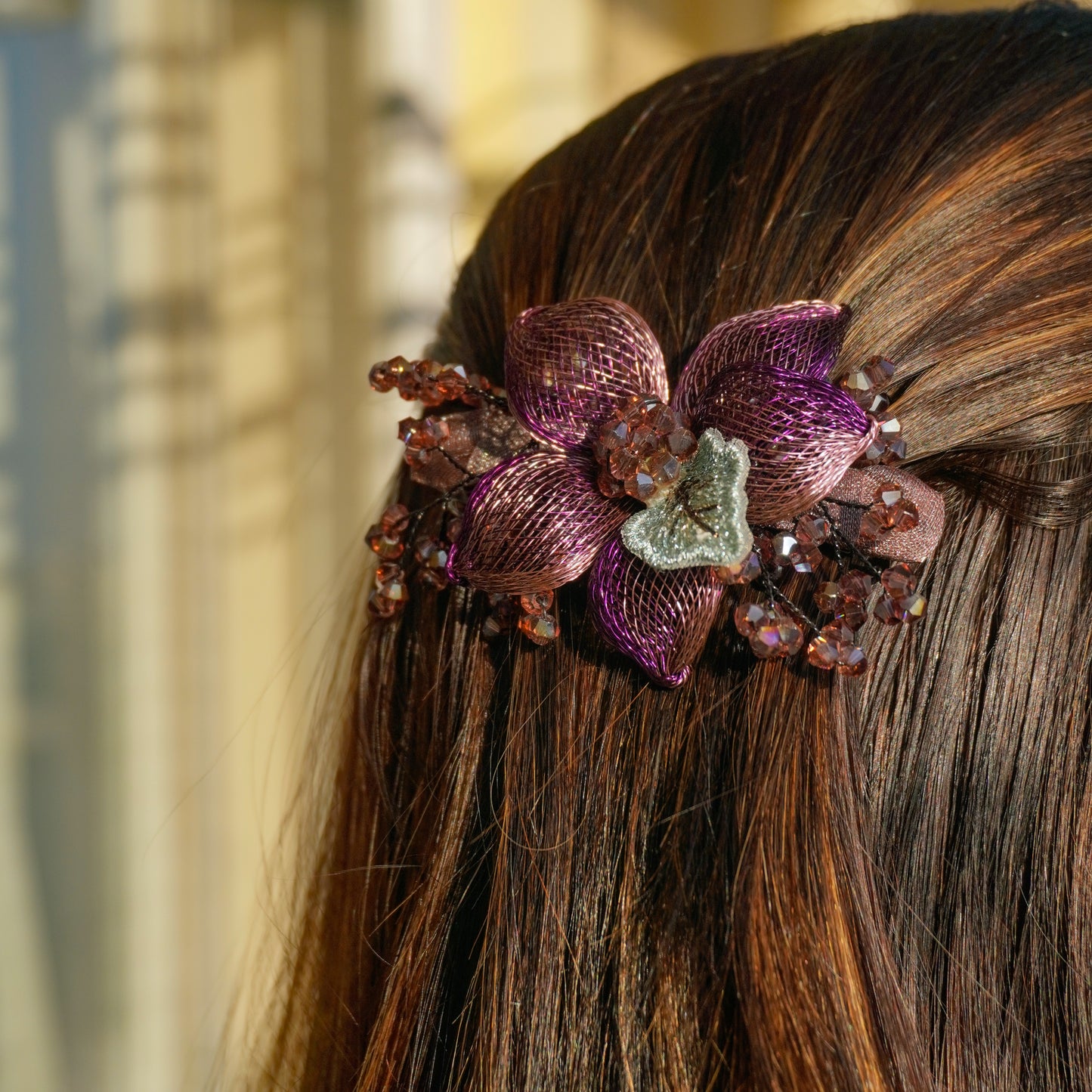 Floral Net Backpin - Handmade Exclusive