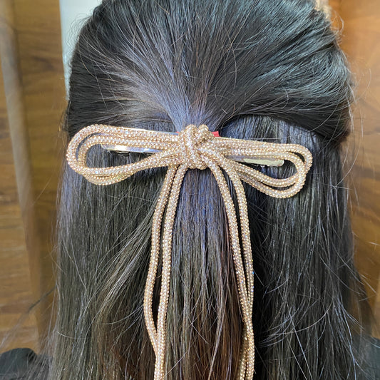 Crystal Slim Bow- Gold