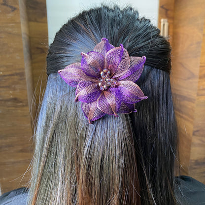 Floral Net Backpin - Purple
