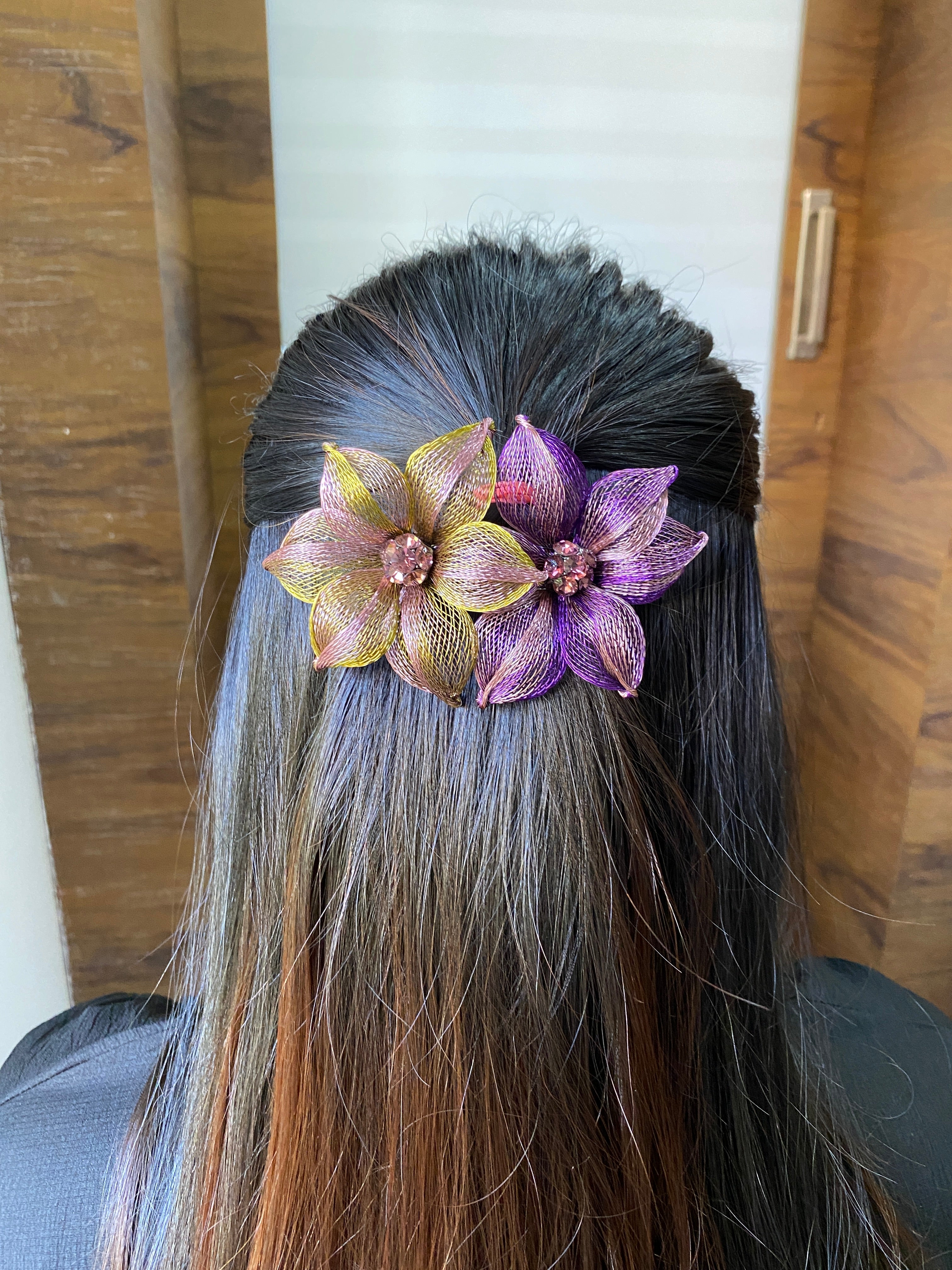 Floral Net Backpin - Dual