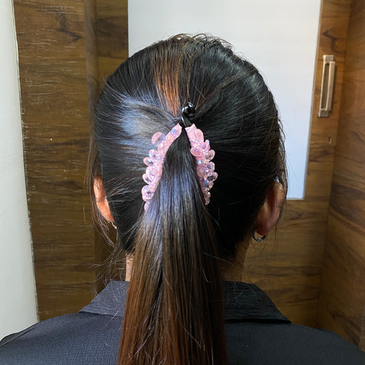 Cluster Crystal Fish clip- Pink