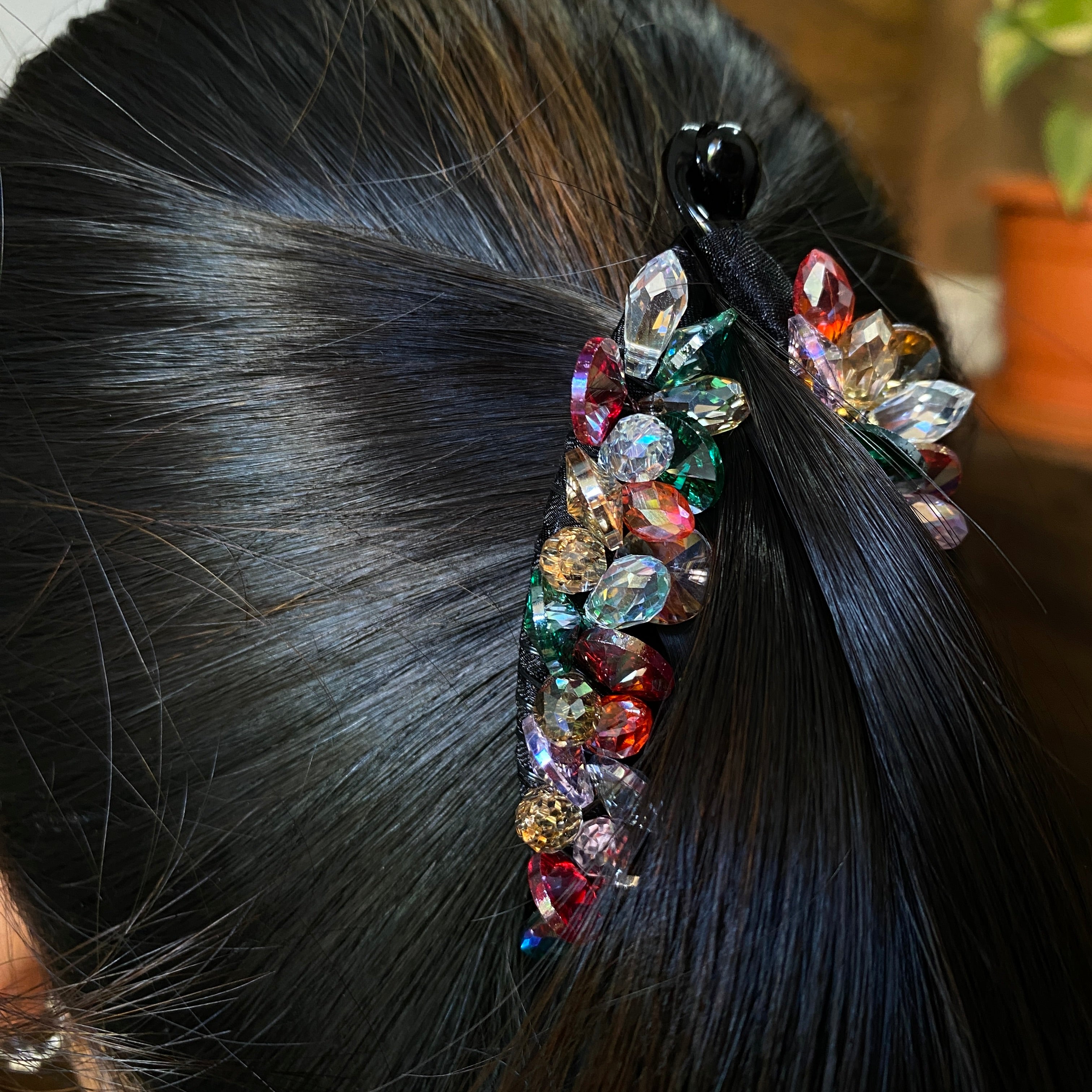 Cluster Crystal Fish clip-Multi