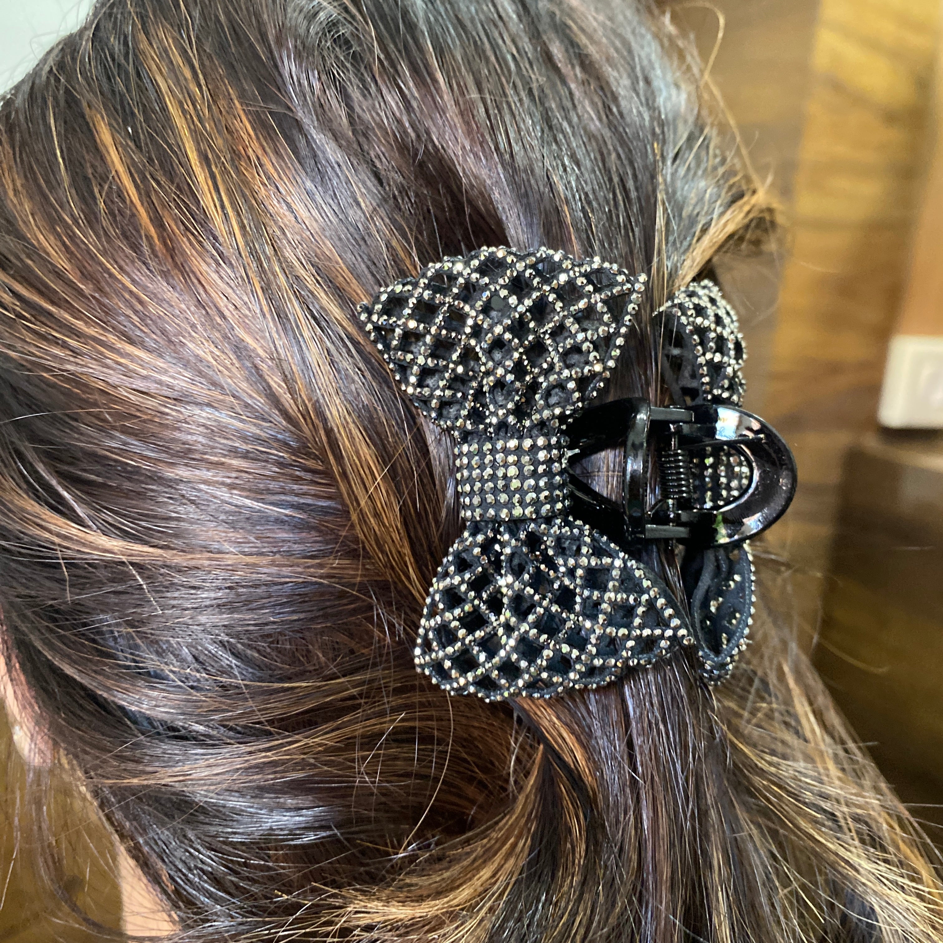 Glitter Bow Clutch - Silver