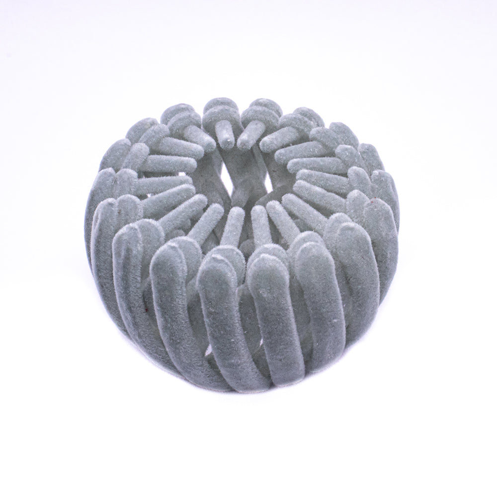 Velvet Grey Bun Clip