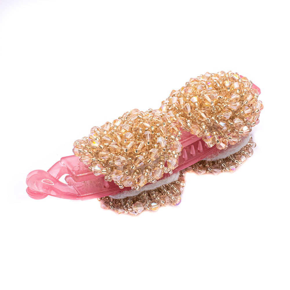 Crystal Banana Clip- Gold and Pink