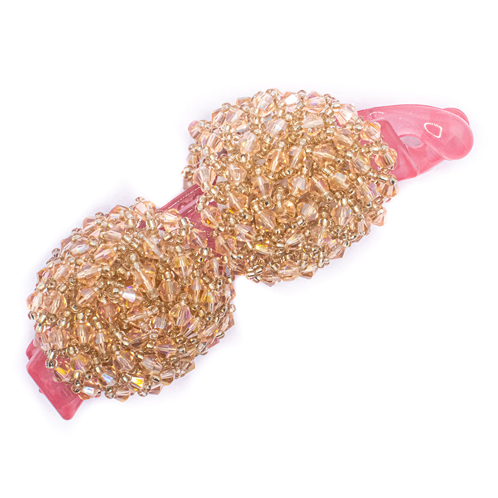 Crystal Banana Clip- Gold and Pink