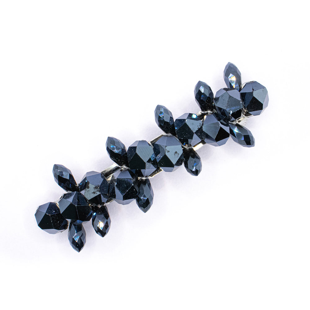 Black Crystal Beaded Backpin