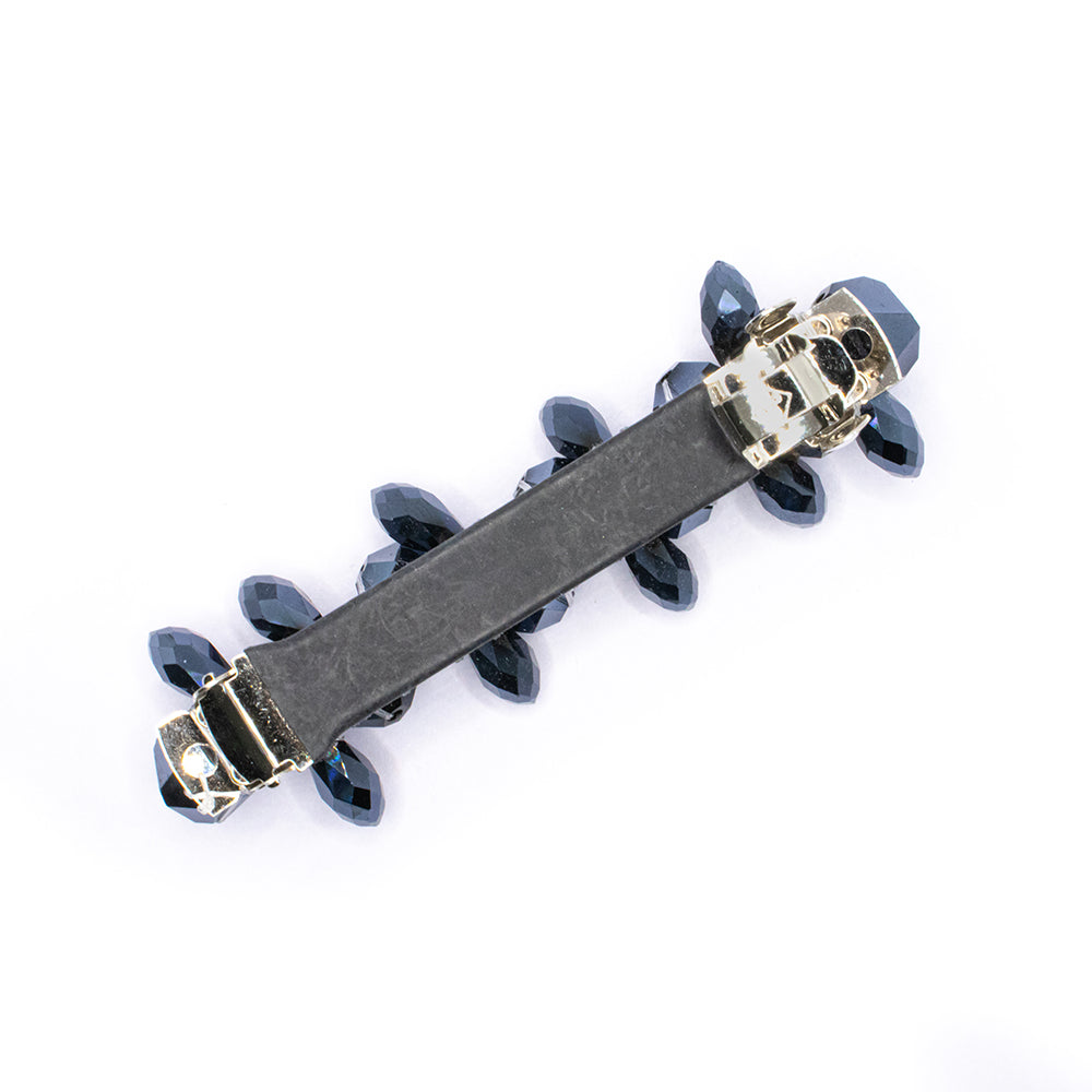 Black Crystal Beaded Backpin