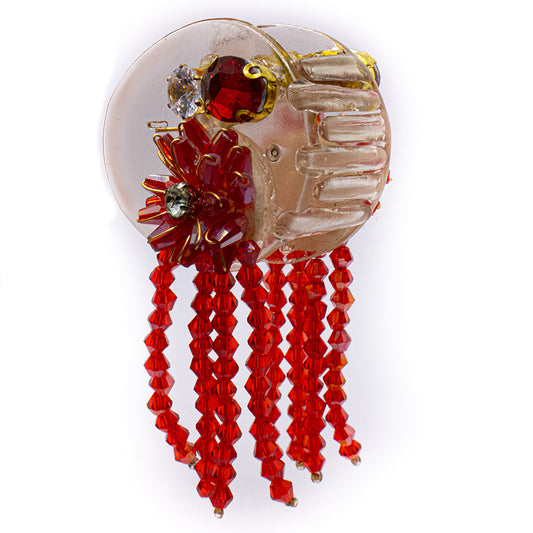HAIR CLUTCH WITH STONE HANGING