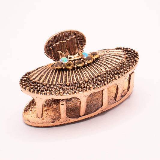 HAIR CLUTCH - METALLIC WITH STONES