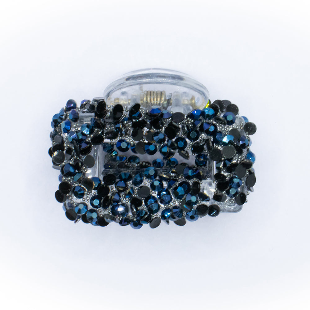 Cluster Glitter Clutch Deep Blue