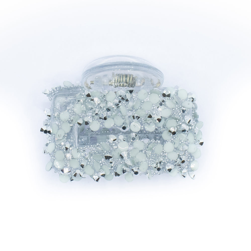 Cluster Glitter Clutch Clear