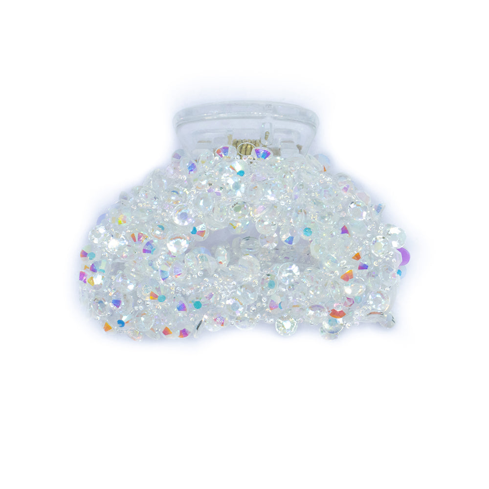 Cluster Glitter Clutch White