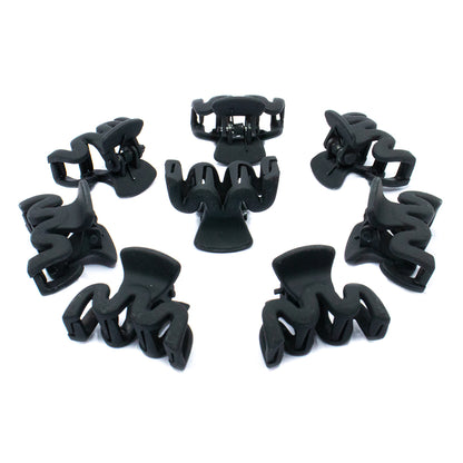 MINI HAIR CLUTCH SET OF 8 - WAVY BLACK