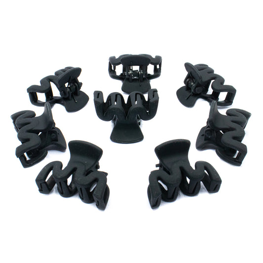 MINI HAIR CLUTCH SET OF 8 - WAVY BLACK