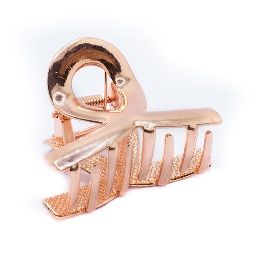 METALLIC HAIR CLUTCH - ROSEGOLD